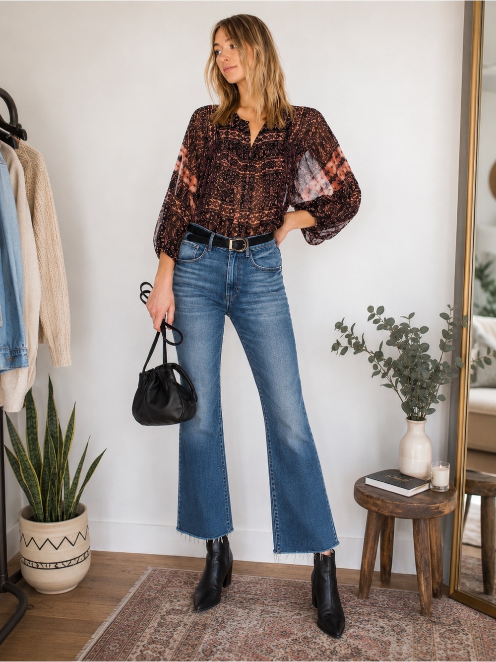 Ulla Johnson Silk Boho Long Sleeve Blouse Size 4